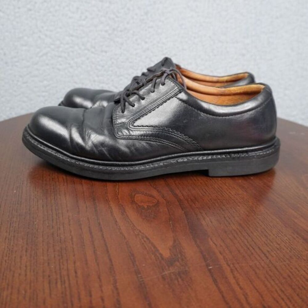 Ecco Shoes Mens Size 41 H /  7 - 7.5 Black Leather Comfort Lace Up Casual Oxford